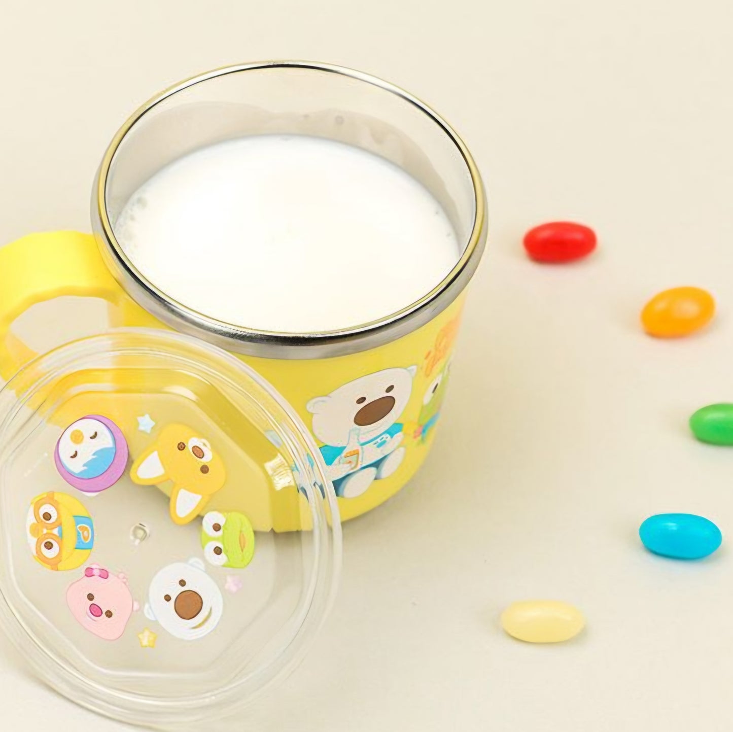 PORORO STAINLESS CUP WITH LID