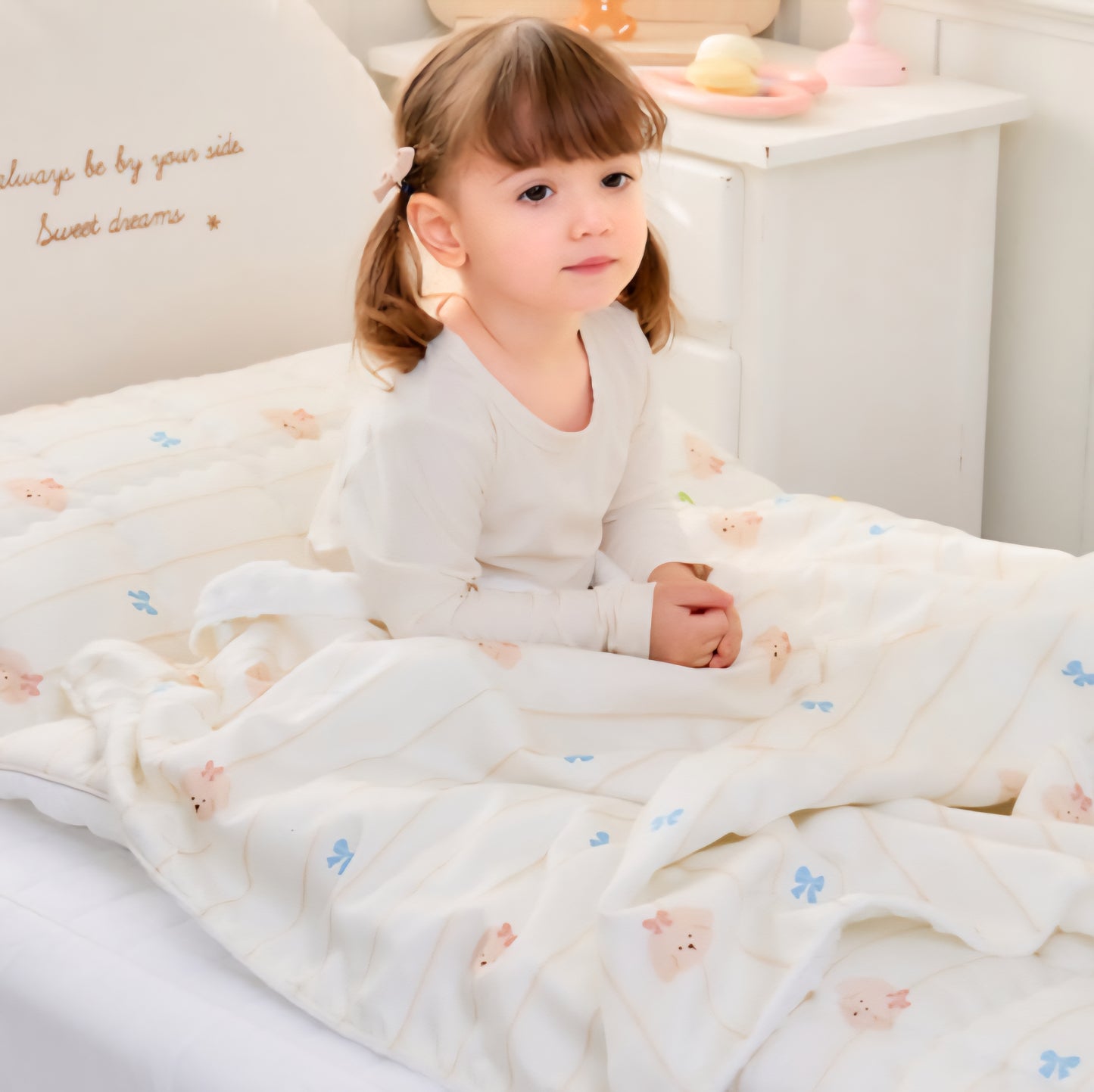 RIBBON PUPPY MODAL COTTON BLANKET