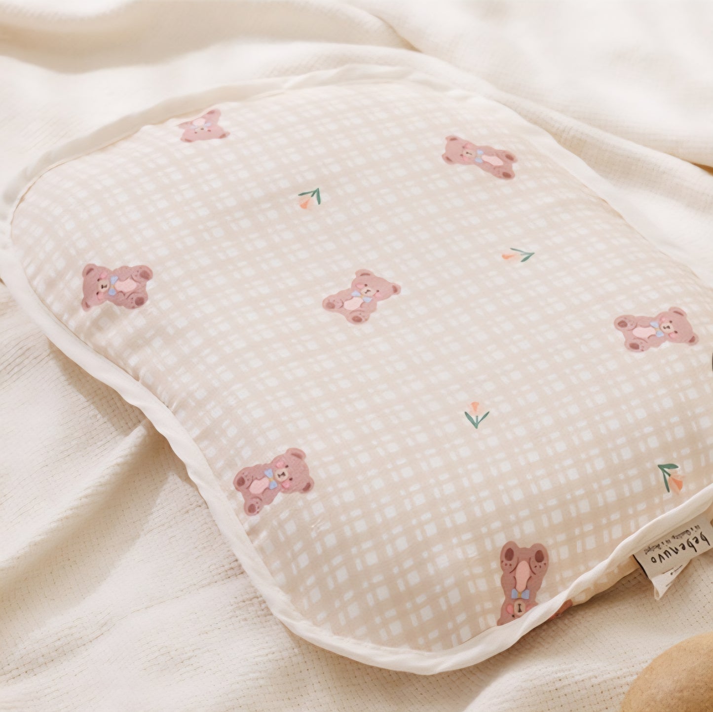 CHECK TEDDY INFANT PILLOW