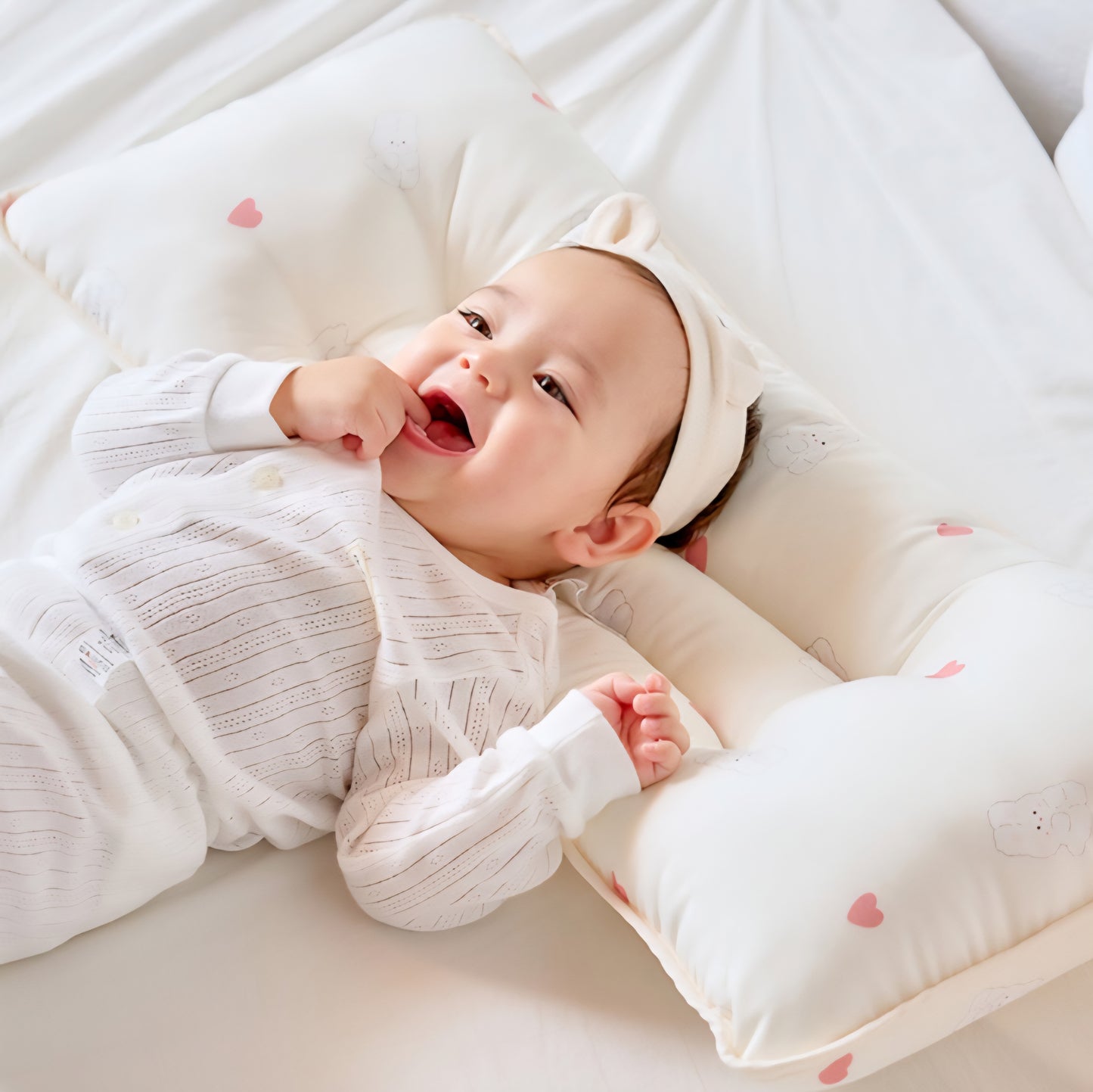 PINK BUNNY WIDE PILLOW