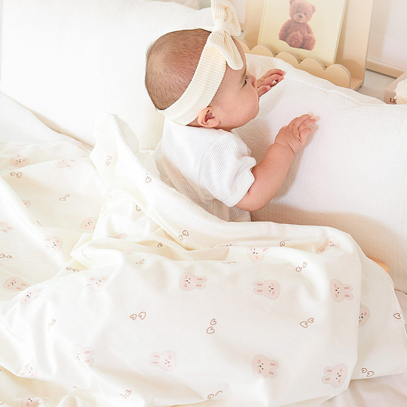 HEART BUNNY DOUBLE BLANKET