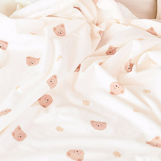 CREAM BEAR DOUBLE BLANKET