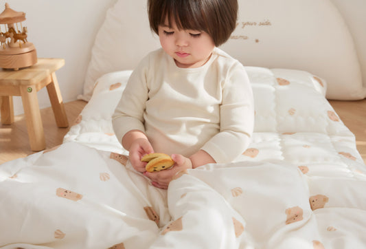 CREAM BEAR MODAL RAYON NAP BEDDING SET