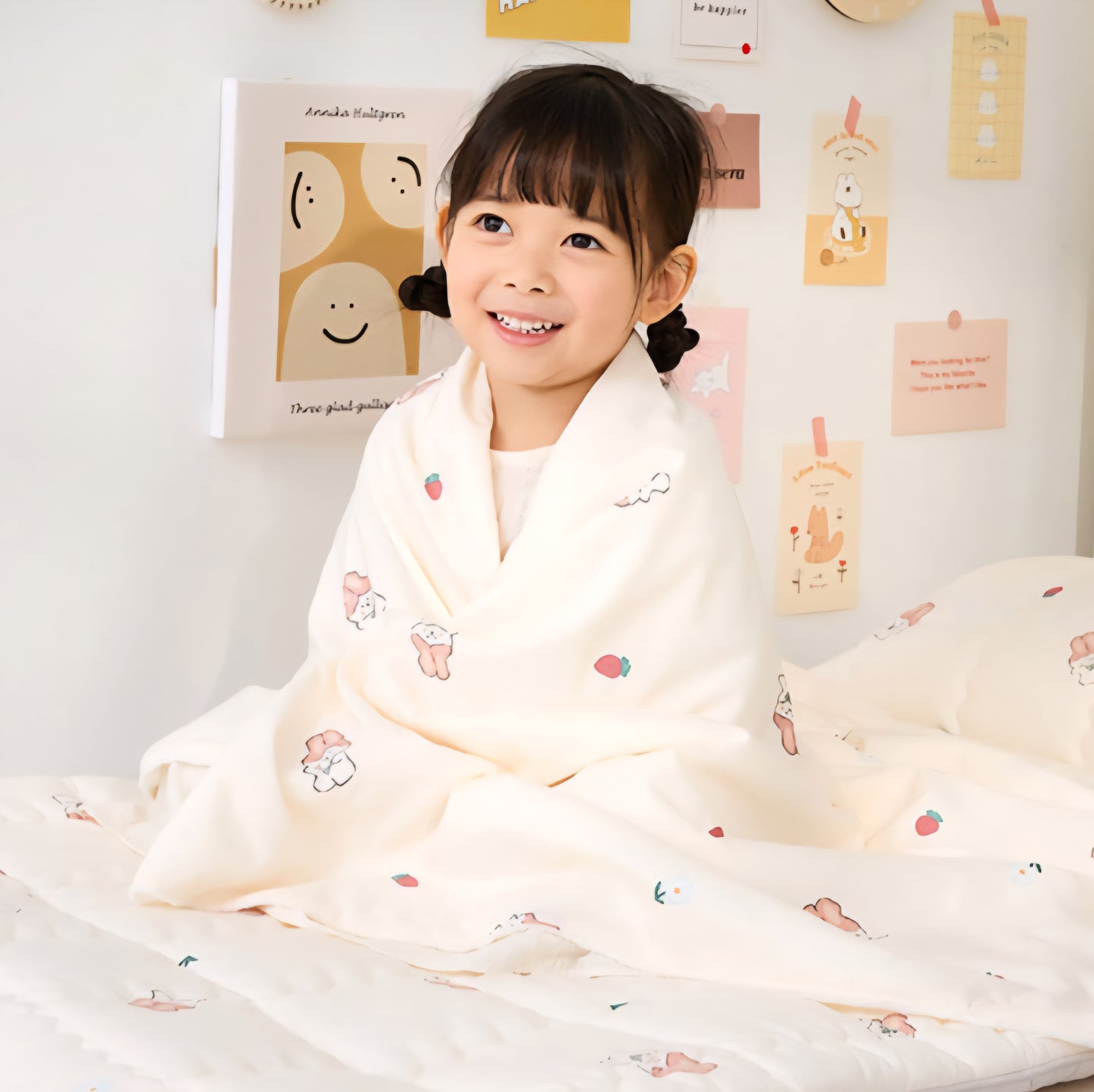CHECK BUNNY MODAL COTTON BLANKET