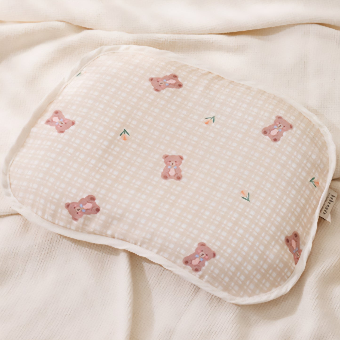 CHECK TEDDY INFANT PILLOW