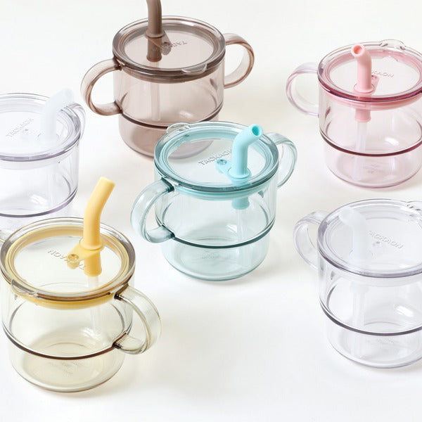 ECOZEN CLEAR DOUBLE HANDLE STRAW CUP (S)