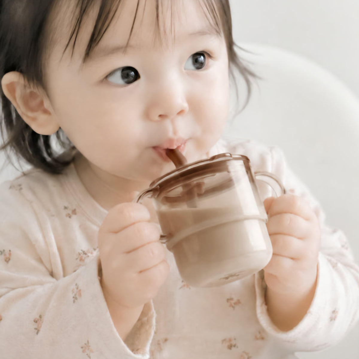 ECOZEN CLEAR DOUBLE HANDLE STRAW CUP (S)