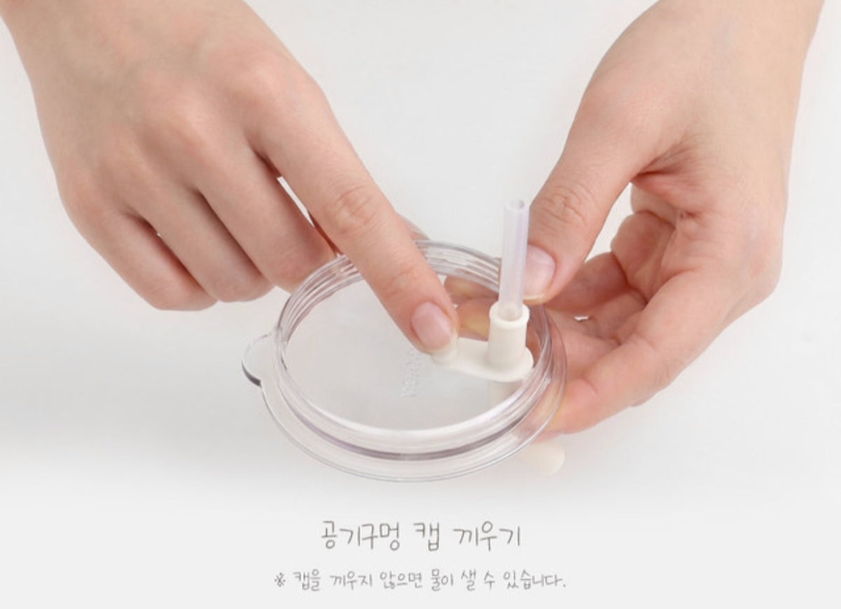 ECOZEN CLEAR DOUBLE HANDLE STRAW CUP (S)