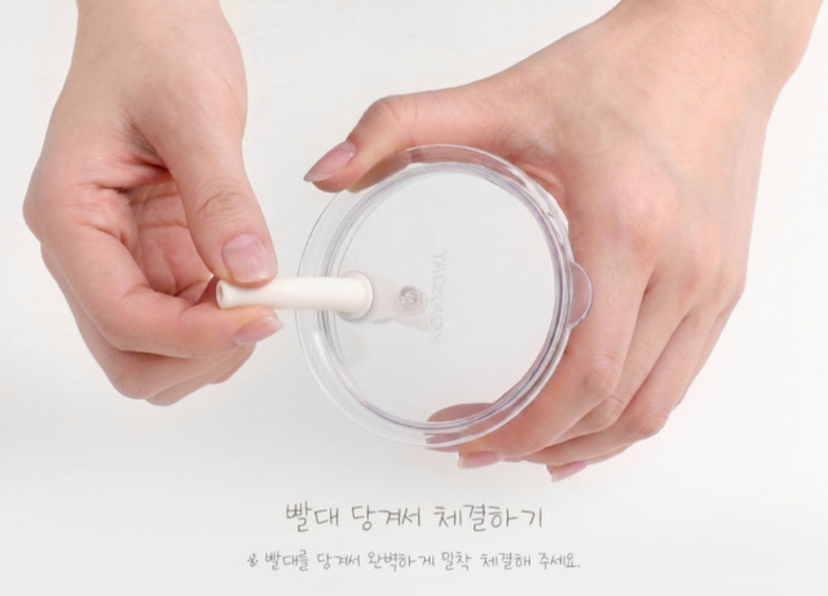 ECOZEN CLEAR DOUBLE HANDLE STRAW CUP (S)