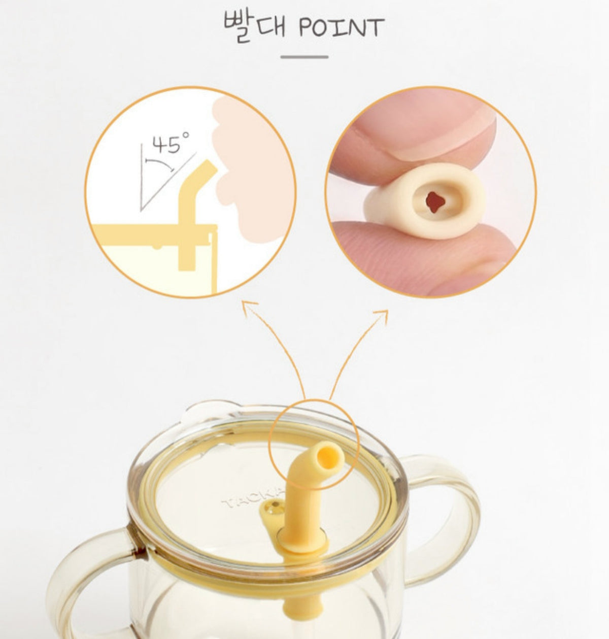 ECOZEN CLEAR DOUBLE HANDLE STRAW CUP (S)
