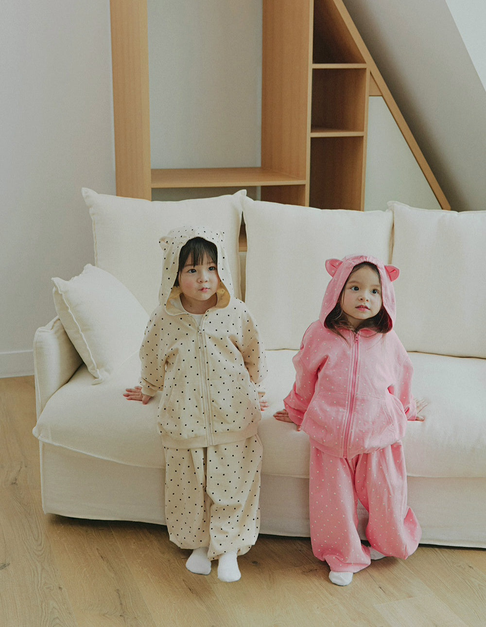 [PREORDER] DOT CAT ZIP UP HOODIE SET