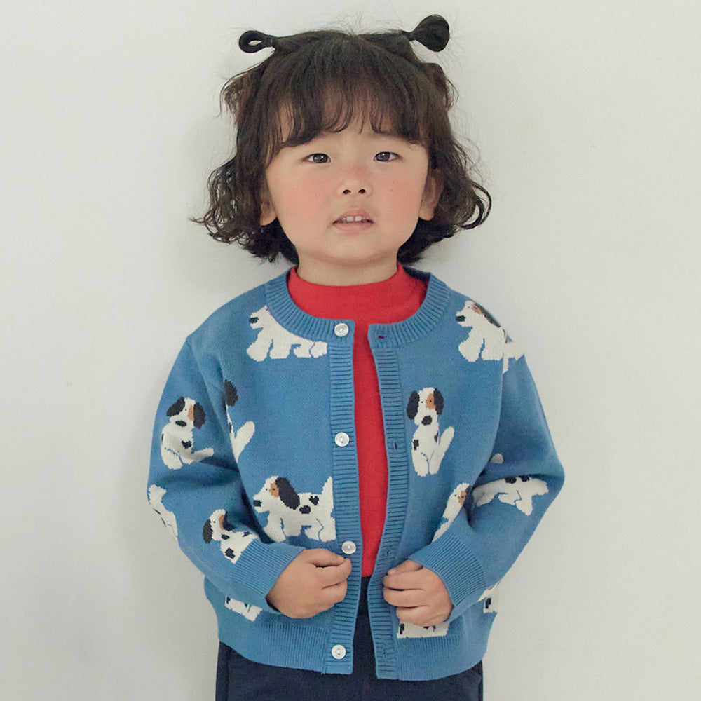 [PREORDER] LITTLE FORET BLUE KNIT CARDIGAN