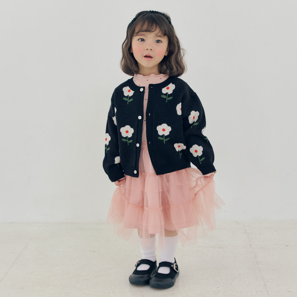 [PREORDER] LITTLE FORET BLACK KNIT CARIDGAN