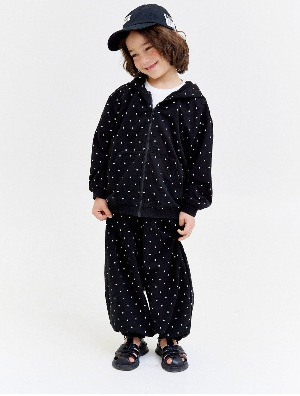 [PREORDER] DOT CAT ZIP UP HOODIE SET