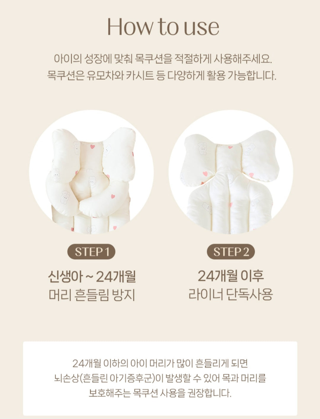 CREAM BEAR STROLLER PADDING SET