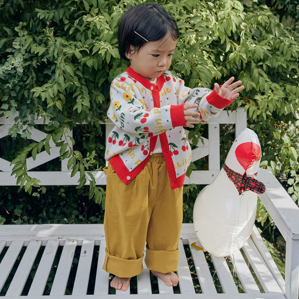 [PREORDER] LITTLE FORET RED KNIT CARDIGAN