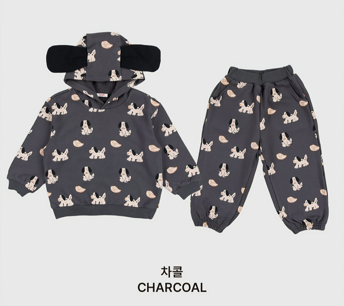 [PREORDER] WALKING PUPPY HOODED TOP BOTTOM SET