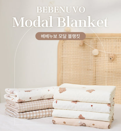 CHECK BUNNY MODAL COTTON BLANKET