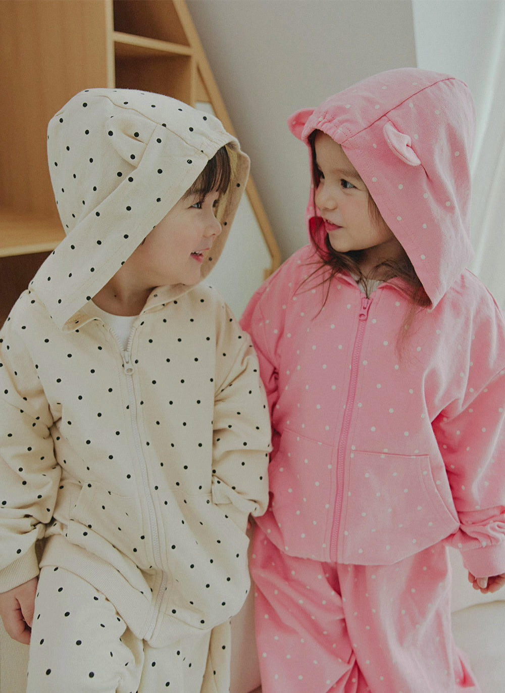 [PREORDER] DOT CAT ZIP UP HOODIE SET