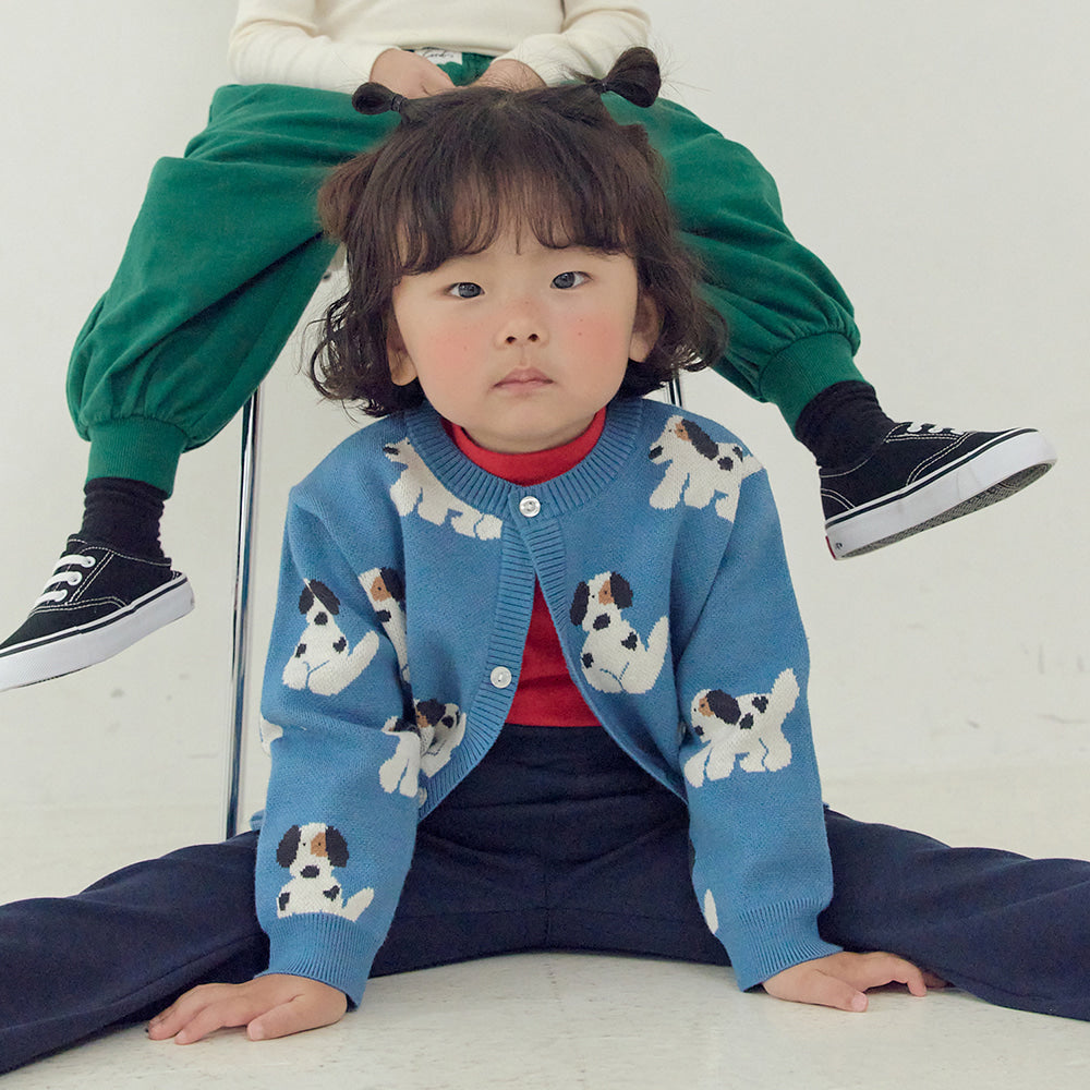 [PREORDER] LITTLE FORET BLUE KNIT CARDIGAN