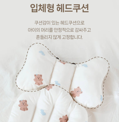 CREAM BEAR STROLLER PADDING SET