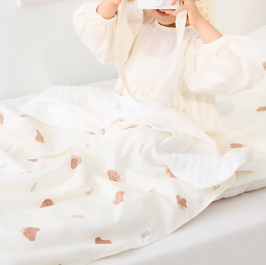 HEART BEAR MODAL COTTON BLANKET