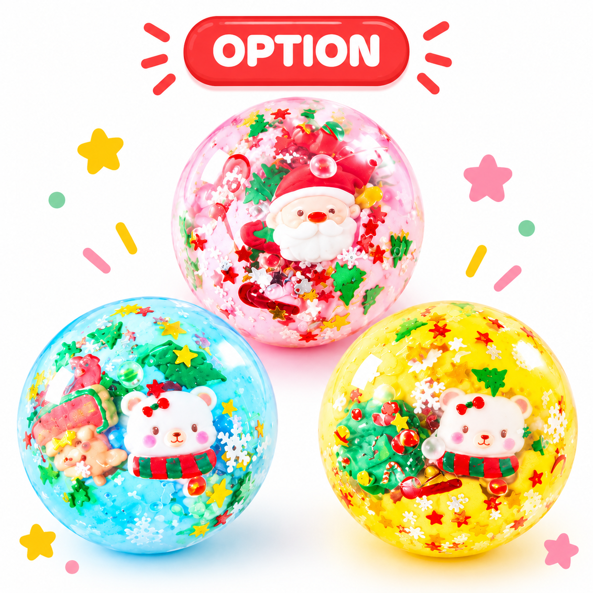 (46) CHRISTMAS CRUNCHY BALL SQUISHY