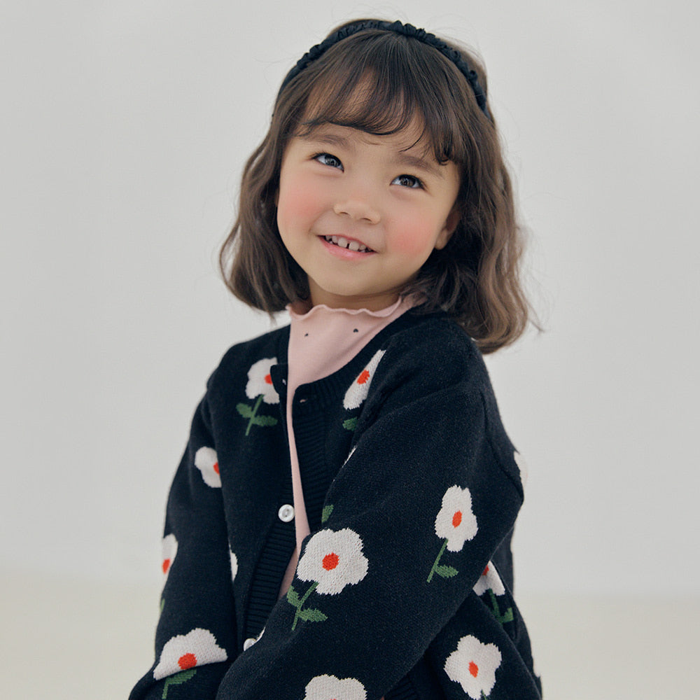 [PREORDER] LITTLE FORET BLACK KNIT CARIDGAN