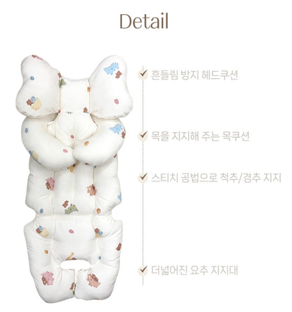 CREAM BEAR STROLLER PADDING SET