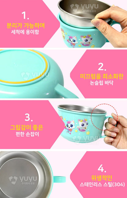 WISH CAT STAINLESS BOWL