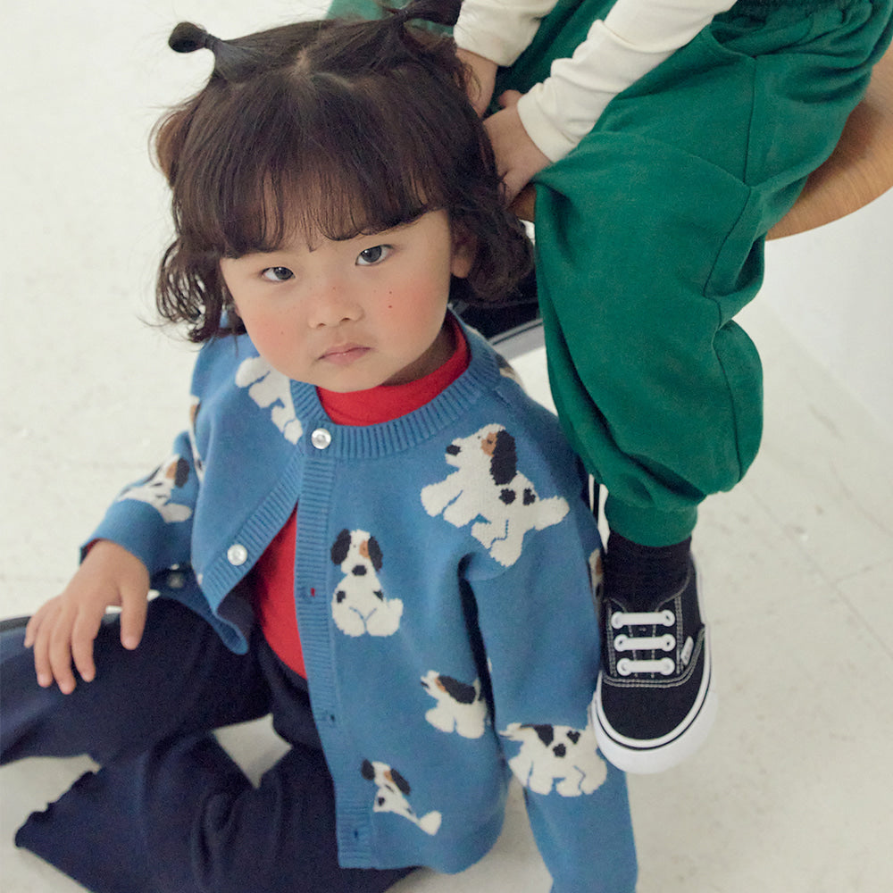 [PREORDER] LITTLE FORET BLUE KNIT CARDIGAN