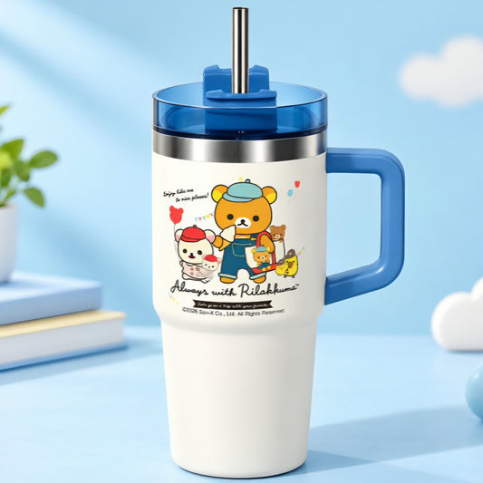 RILAKKUMA STAINLESS TUMBLER WITH STRAW