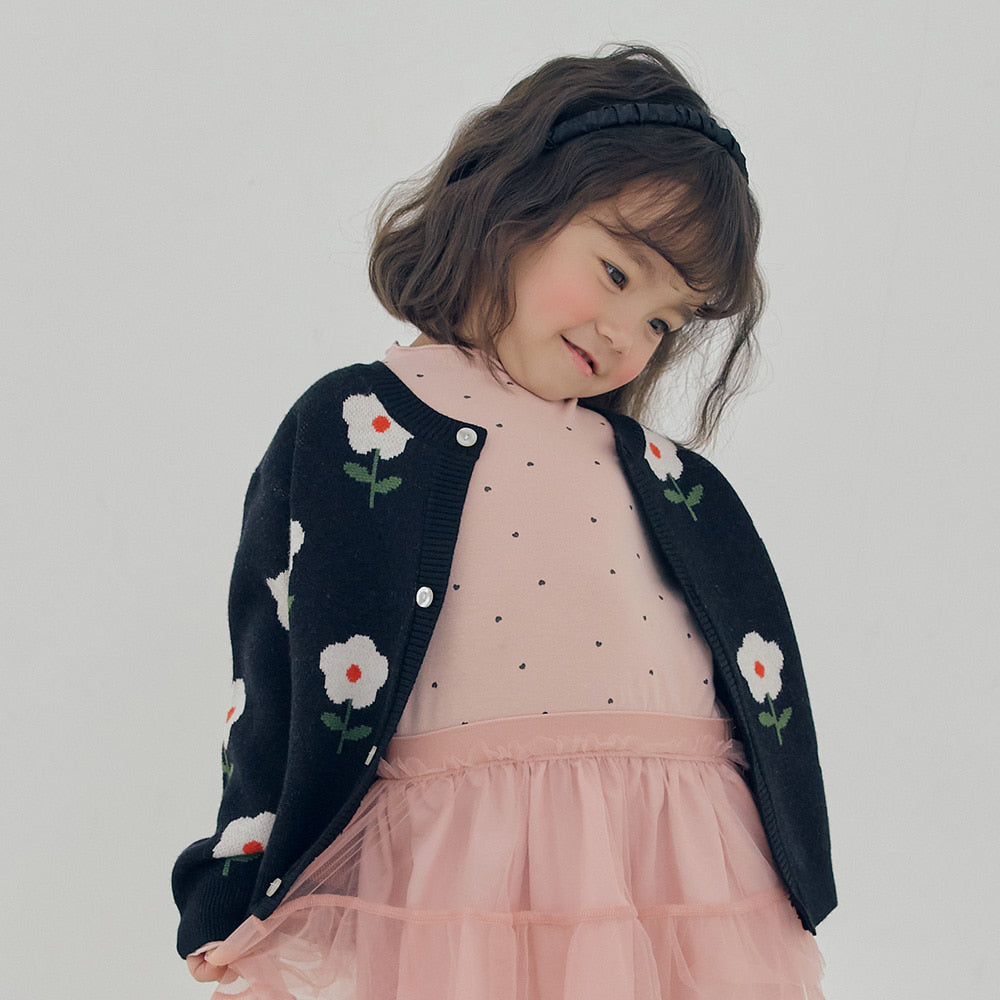 [PREORDER] LITTLE FORET BLACK KNIT CARIDGAN