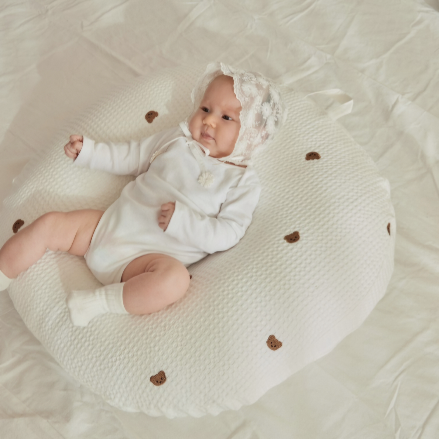 TEDDY WAFFLE AIR MESH BABY CUSHION