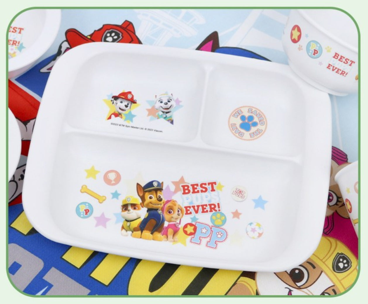 PAW PATROL 3 SECTION PLATE