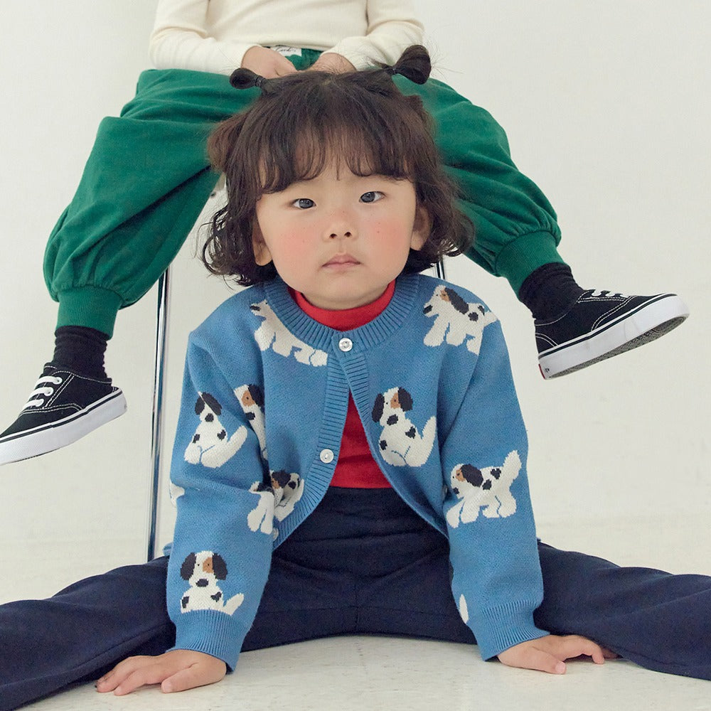 [PREORDER] LITTLE FORET BLUE KNIT CARDIGAN