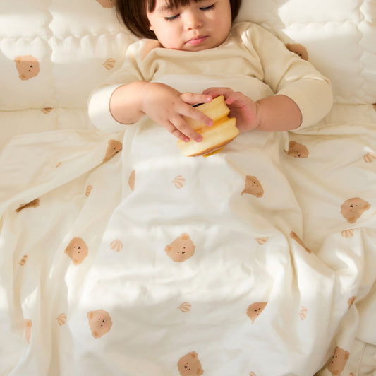 CREAM BEAR MODAL COTTON BLANKET