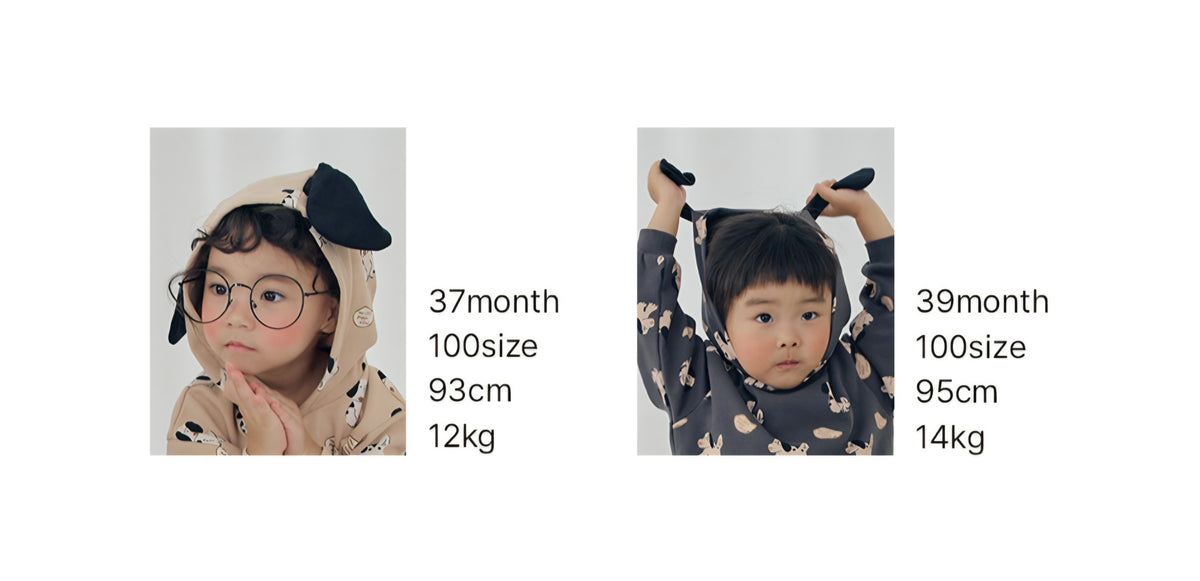 [PREORDER] WALKING PUPPY HOODED TOP BOTTOM SET