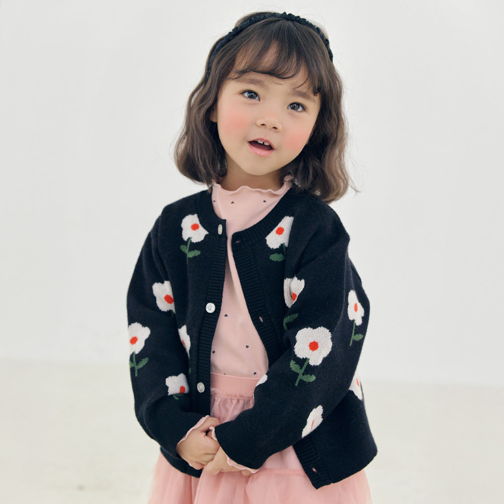 [PREORDER] LITTLE FORET BLACK KNIT CARIDGAN