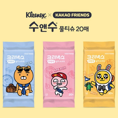 KAKAO FRIENDS WET WIPE 20 SHEETS