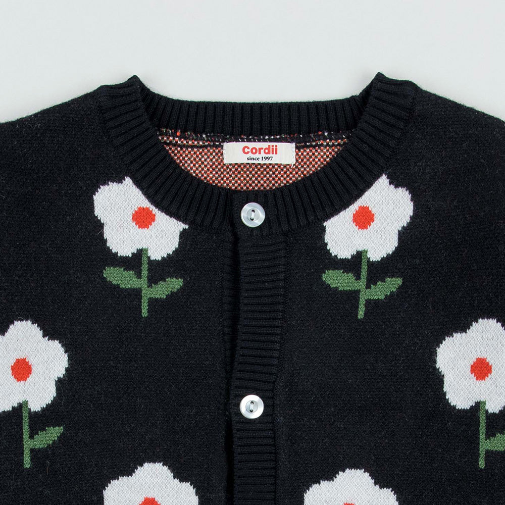 [PREORDER] LITTLE FORET BLACK KNIT CARIDGAN