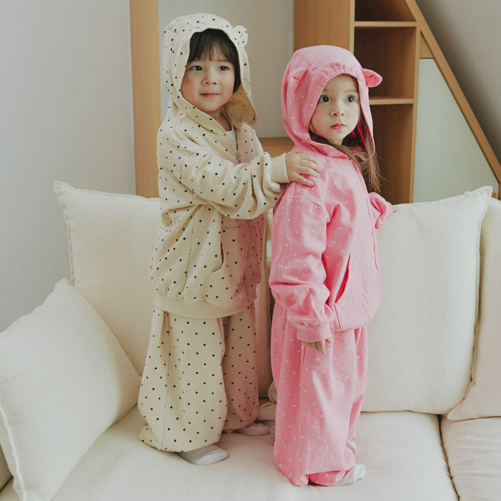 [PREORDER] DOT CAT ZIP UP HOODIE SET