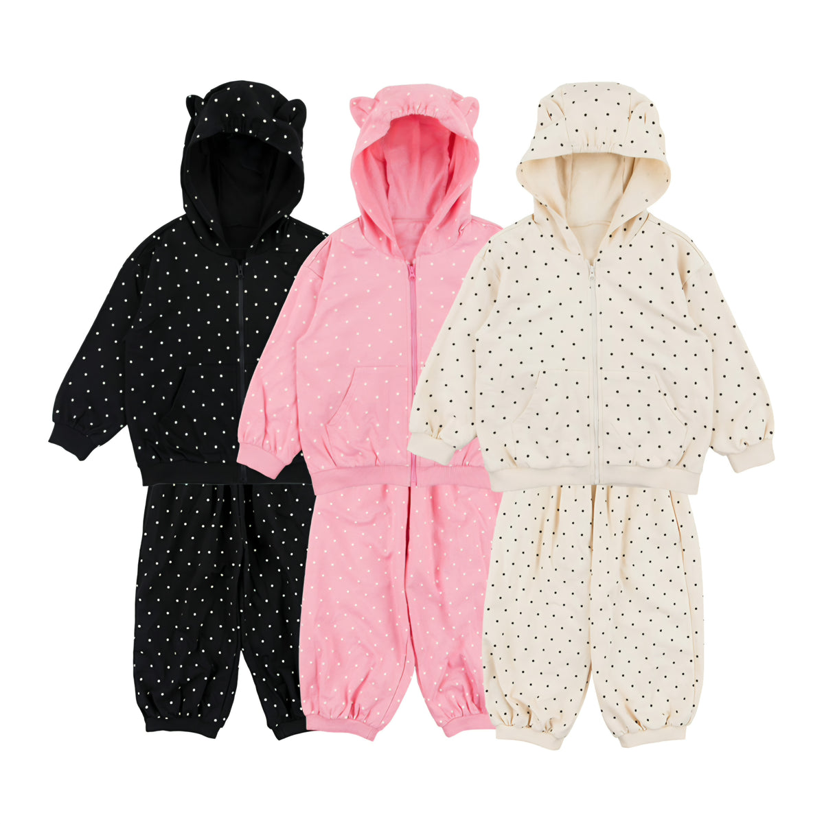 [PREORDER] DOT CAT ZIP UP HOODIE SET