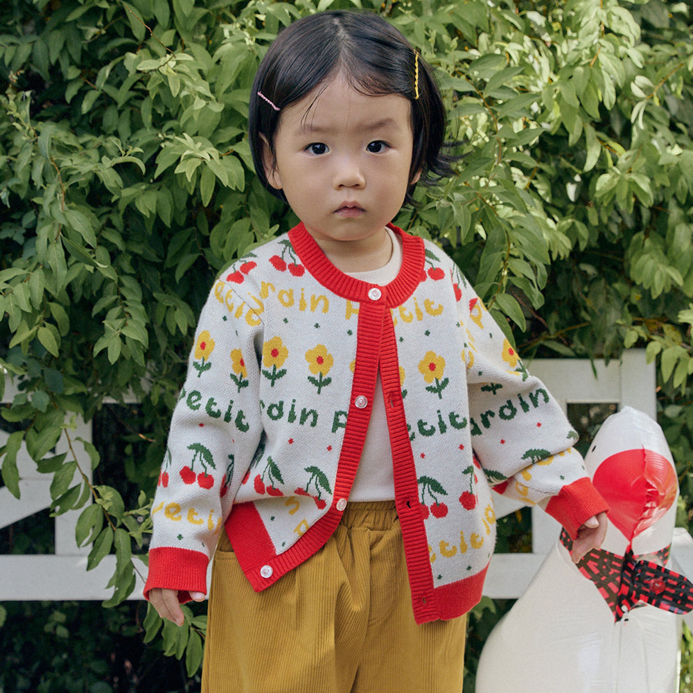 [PREORDER] LITTLE FORET RED KNIT CARDIGAN