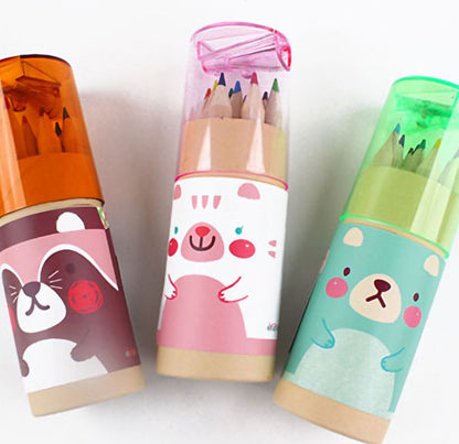 ANIMAL COLOR PENCIL WITH SHARPENER 2 SET