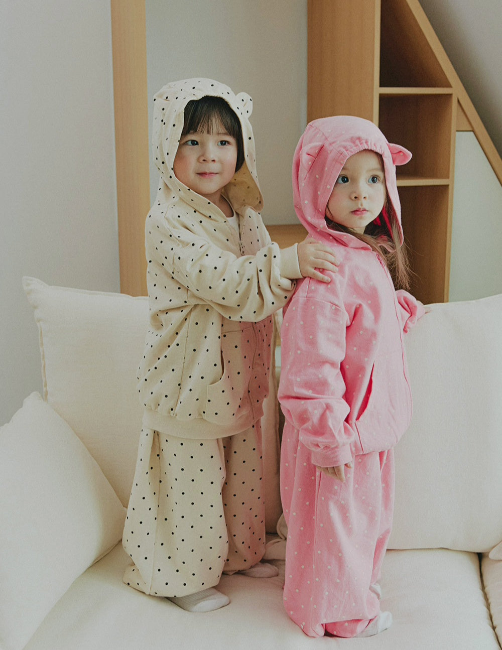 [PREORDER] DOT CAT ZIP UP HOODIE SET