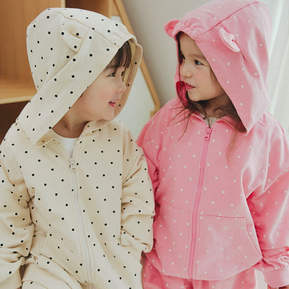[PREORDER] DOT CAT ZIP UP HOODIE SET