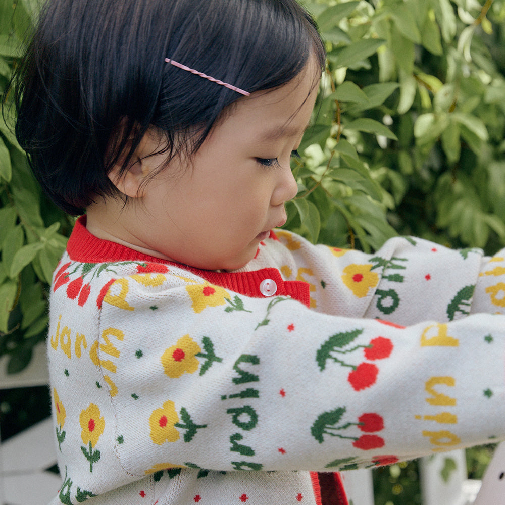 [PREORDER] LITTLE FORET RED KNIT CARDIGAN