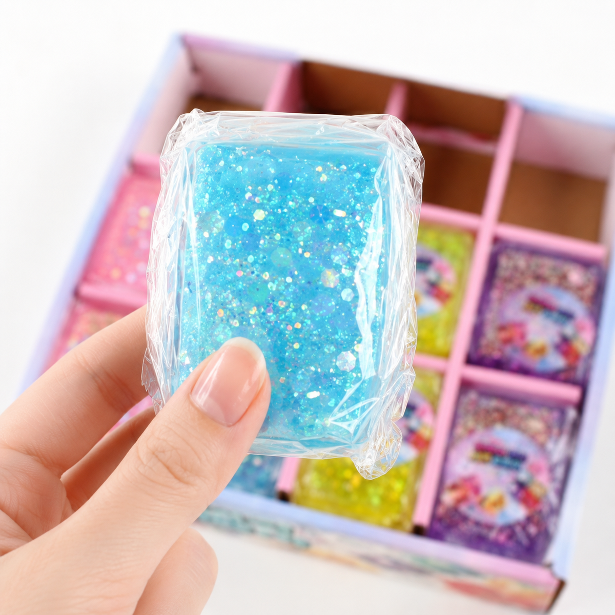 (7) CUBE GLITTER SQUISHY