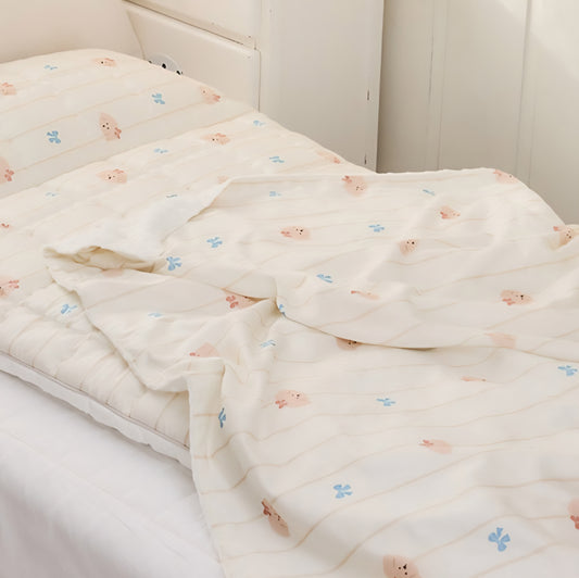RIBBON PUPPY MODAL COTTON BLANKET